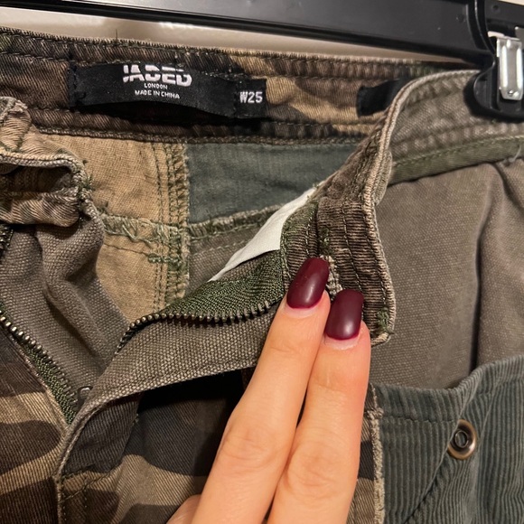 Jaded London Green and Brown Patchwork Pants - Picture 3 of 4